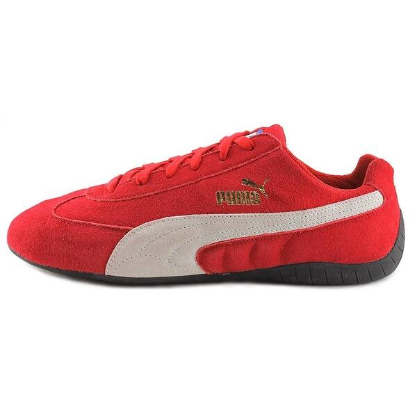 Shop Puma Speed Cat Youth Round Toe Suede Red Sneakers Overstock