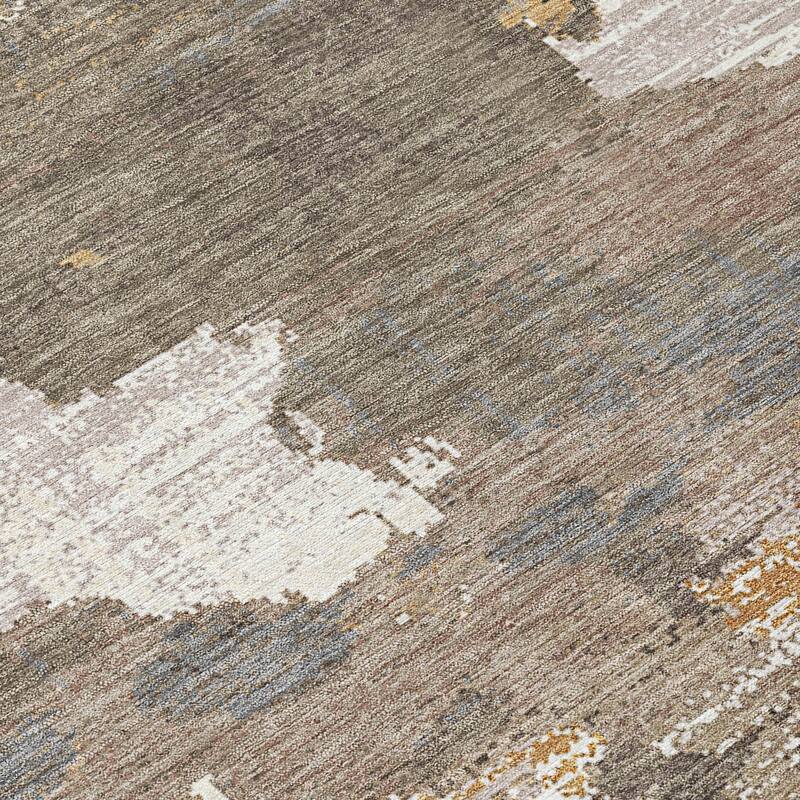 Machine Washable Indoor/ Outdoor Abstract Casual Chantille Rug