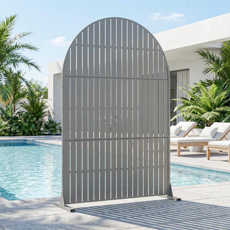 Dovelina 6ft.Outdoor Freestanding Metal Privacy Screen Decorative Garden Fence - 72"x47"