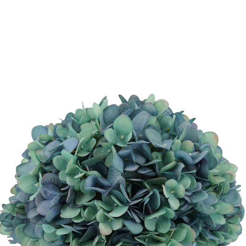 Faux Hydrangea in Black Tapered Zinc Cube