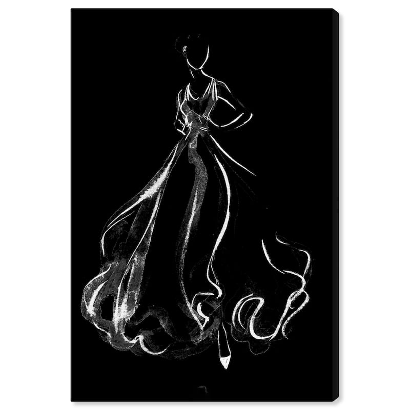 Wynwood Studio Canvas Fashion and Glam Elegant Dress Flow Black and Glam Wall Art Canvas Print