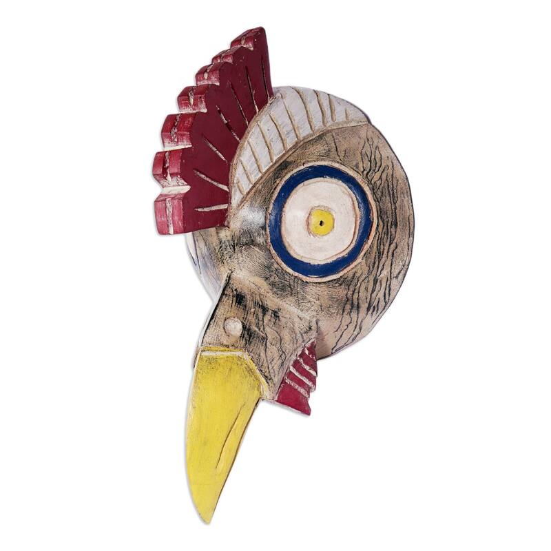 Novica Handmade Bird-Headed African Wood Mask