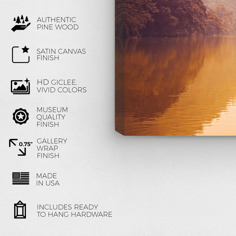 Wynwood Studio Canvas Nature and Landscape Warm Stillness Brown and Modern & Contemporary Wall Art Canvas Print