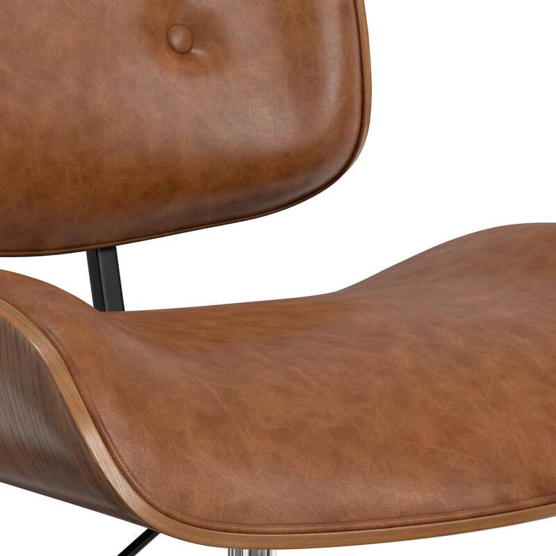 WYNDENHALL Perry Swivel Adjustable Executive Computer Bentwood Office Chair - 22 W x 25 D x 34.1 H