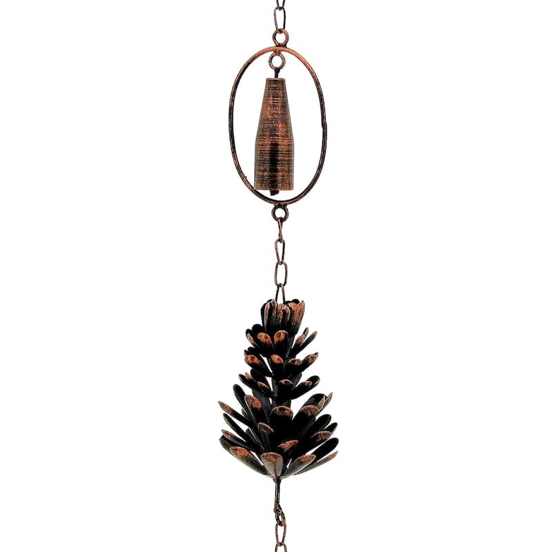 72" Long Antique Bronze Hanging Pinecone Rain Chain