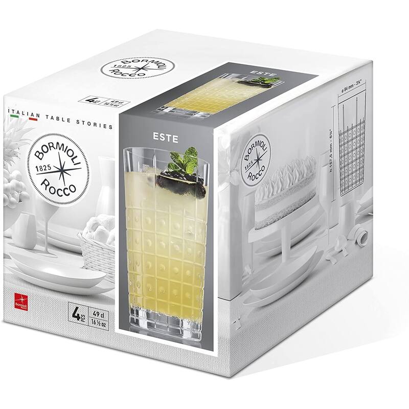 Bormioli Rocco Set of 4 Este Ounce Cooler Glasses
