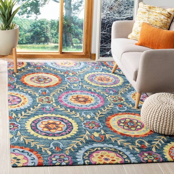 Safavieh Handmade Suzani Eveli Boho Tribal Wool Rug. Opens flyout.