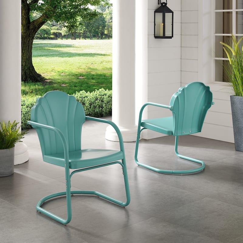 Crosley Tulip 2Pc Outdoor Metal Armchair Set - 24.5"W x 20.5"D x 32.88"H