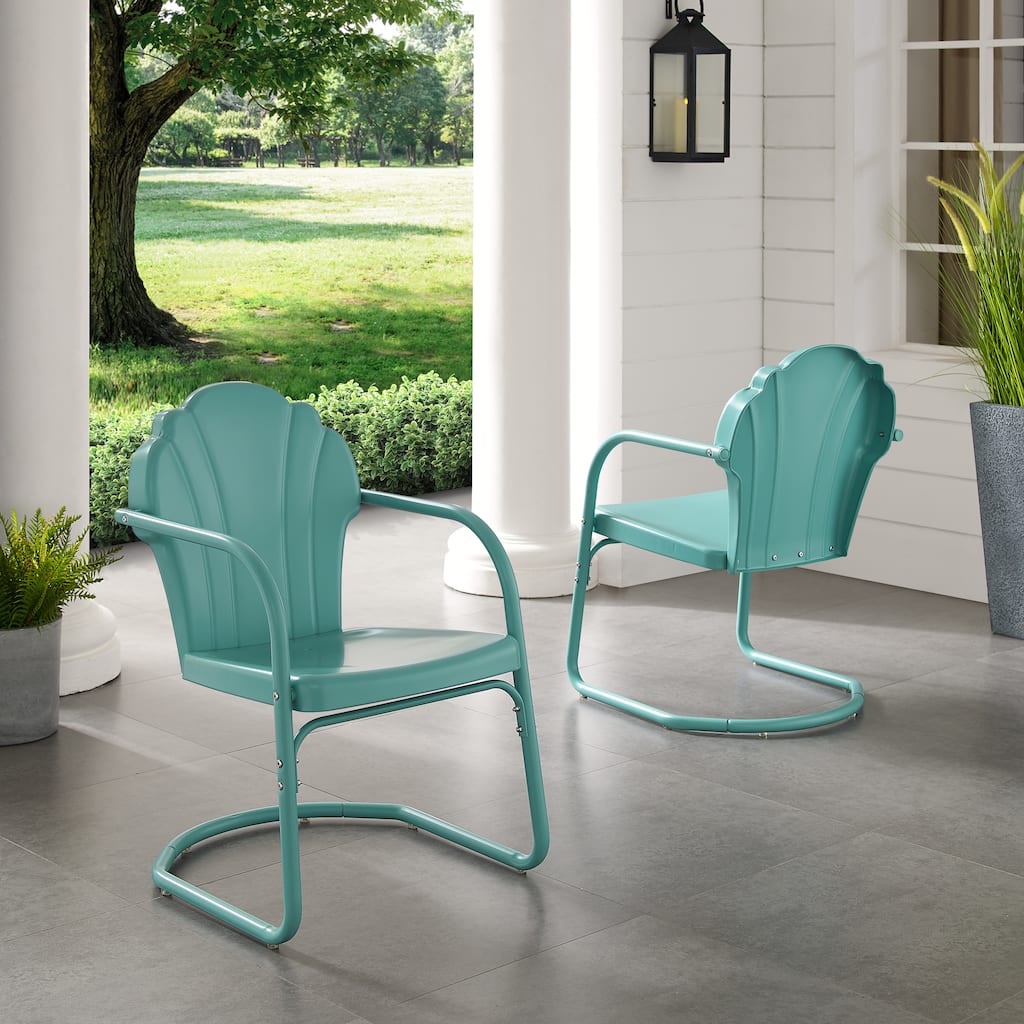 Crosley Tulip 2Pc Outdoor Metal Armchair Set - 24.5"W x 20.5"D x 32.88"H
