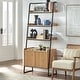 preview thumbnail 1 of 10, Lifestorey Estanier Large Ladder Shelf with Cabinet Natural/Black