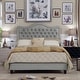 preview thumbnail 7 of 19, Moser Bay Murphy Grove Diamond Tufted Queen / King Upholstered Panel Bed Dove Grey - King