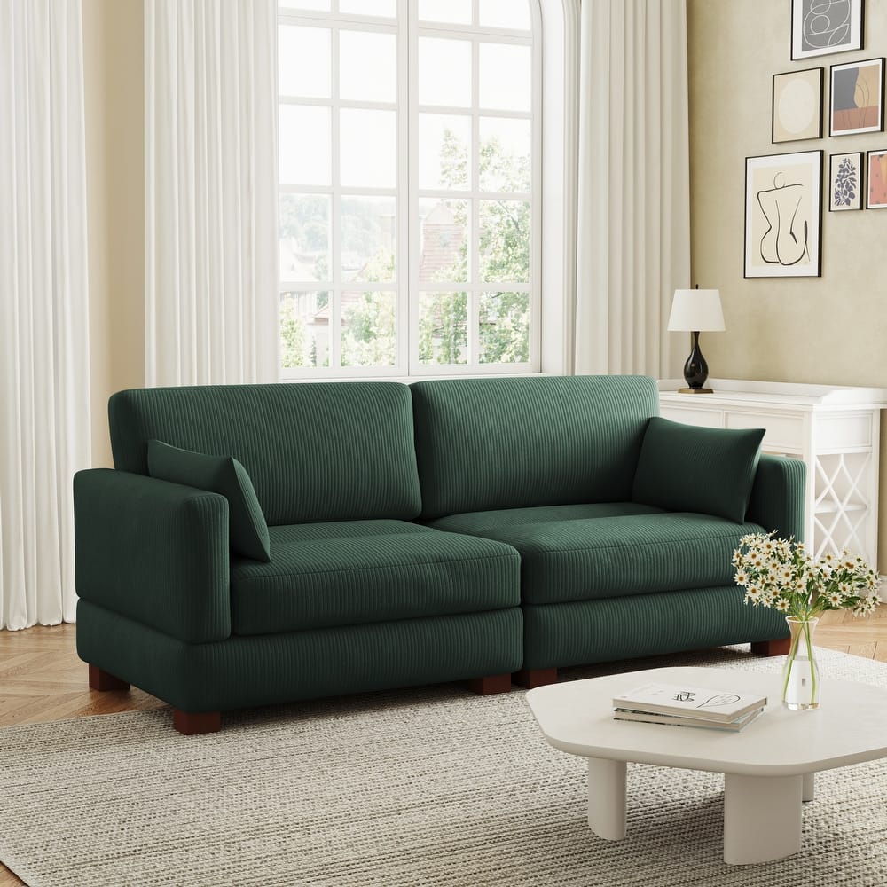 Corduroy Upholstered Modular Sectional Sofa for Living Room