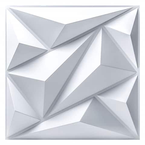 Art3d PVC 3D Wall Panel Diamond for Interior Wall Décor, 3D Textured Wall Panels, Pack of 12 Tiles