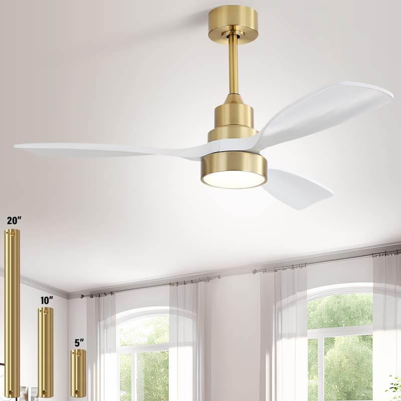 48" and 52" Integrated LED Ceiling Fan with Light and Remote, Reversible DC Motor