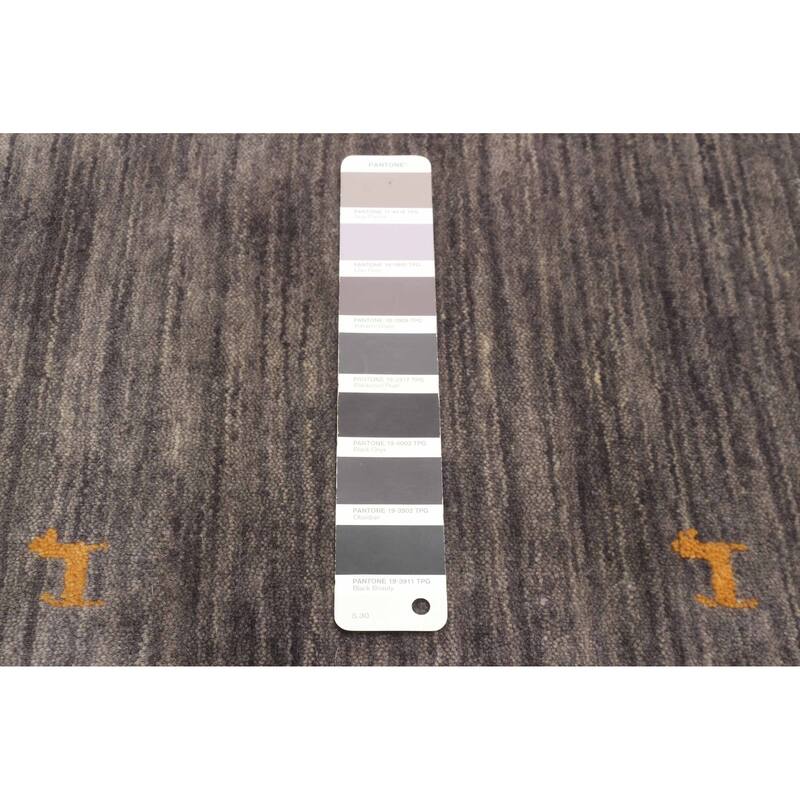 ECARPETGALLERY Hand Loomed Kashkuli Gabbeh Charcoal Wool Rug - 2'6 x 7'6