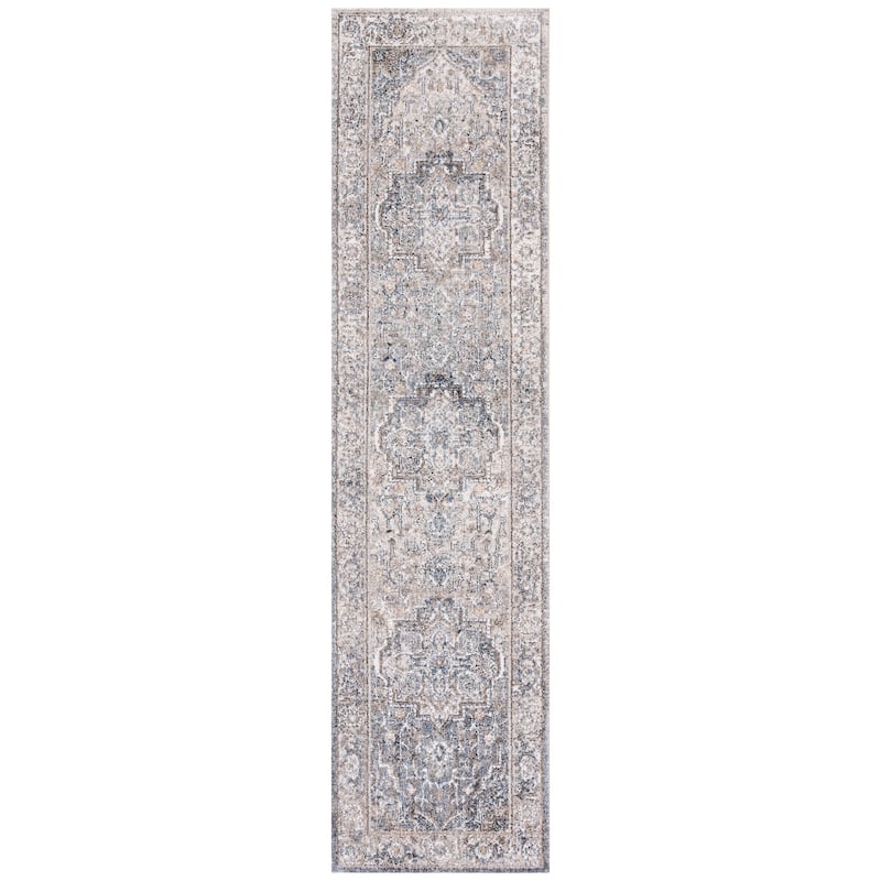 SAFAVIEH Jasmine Blanca Vintage Rug - 2'2" x 9' Runner - Grey/Blue