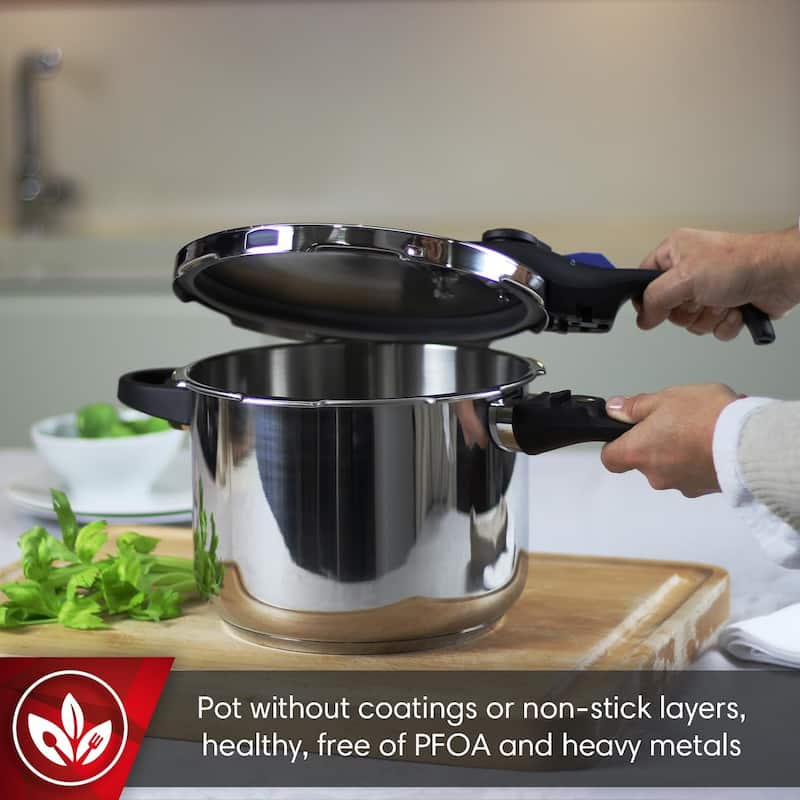 Magefesa Favorit Six Stainless Steel Pressure Cooker Set, 3.2 & 6.3 Qts