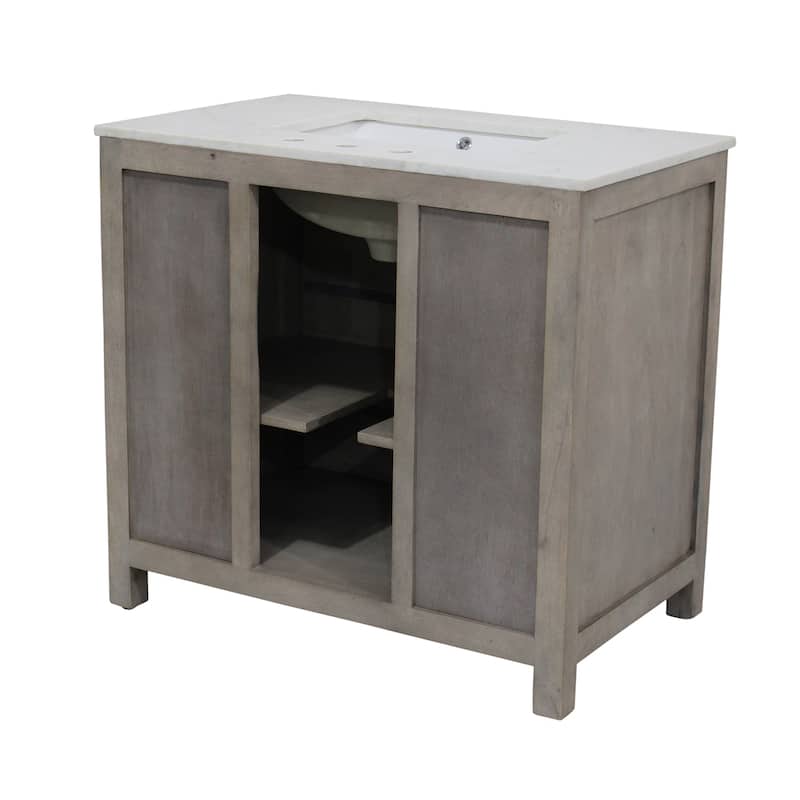 Barn Door Vanity 30 " wide in White Pigment