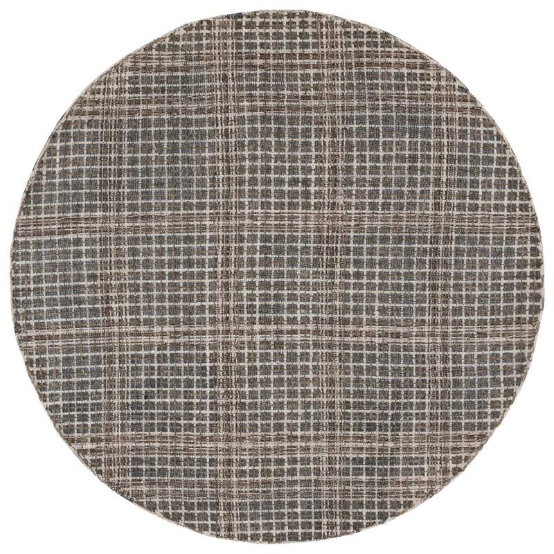 SAFAVIEH Handmade Abstract Ruthild Modern & Contemporary Wool Rug - 6' Round - Beige/Dark Grey