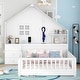 preview thumbnail 2 of 7, White Wooden House Platform Bed with Window and Roof, Bedside Drawers, Shelves, Sockets, and USB Port