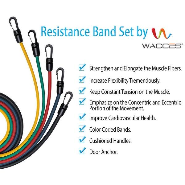 Shop Wacces Resistance Band Set With Resistance Band Carrying Case 11 Pcs Overstock 18218557