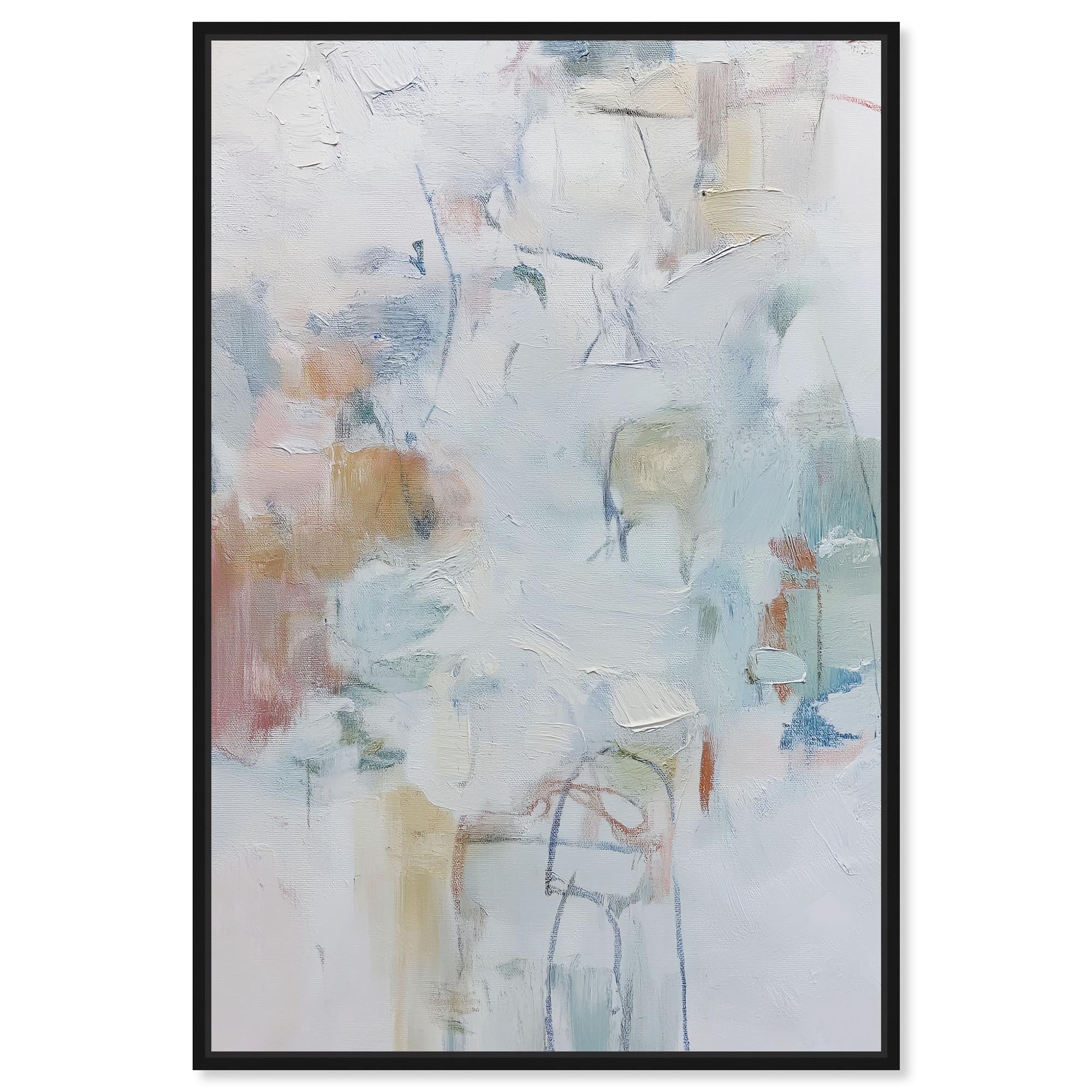 Palimpsest Wall II Modern Decor Framed Canvas Print by Art Remedy