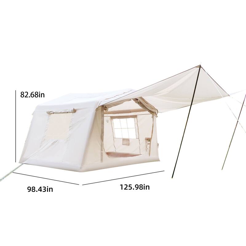 8 m² Inflatable Tents for Camping with canopy, Blow Up Tent with Hand Pump, Easy Setup InflatableTent 4 Season Tent
