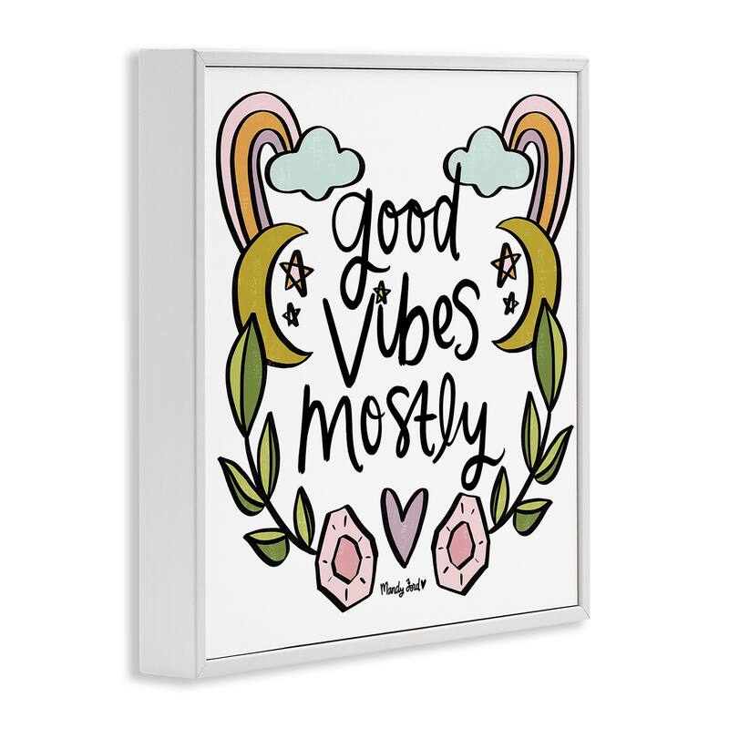 Stupell Good Vibes Mostly Framed Giclee Art Design By Mandy Ford Art + Illustration