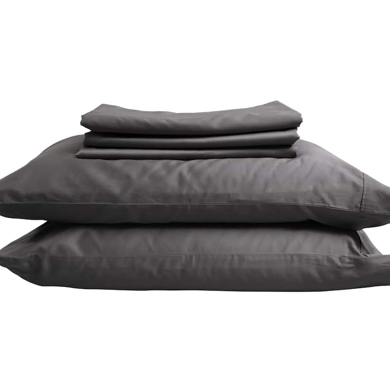 Sleep & Beyond Organic Cotton Sateen Sheet Set Steel Grey