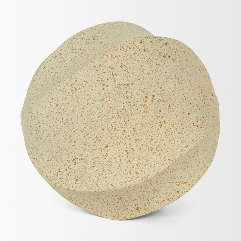 Imani Large / Small Sculptural Textured Beige Metal Decorative Orb Object