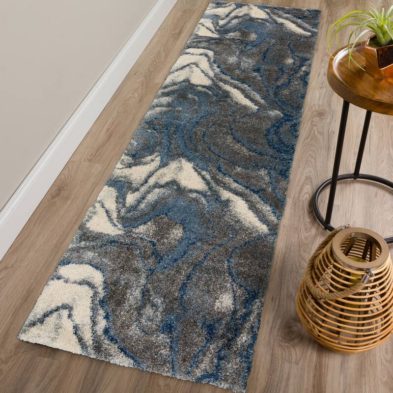 Addison Barkley Dynamic Grey Geode 1'8" x 2'6" Accent Rug - 2' 3" x 7' 5" - Runner