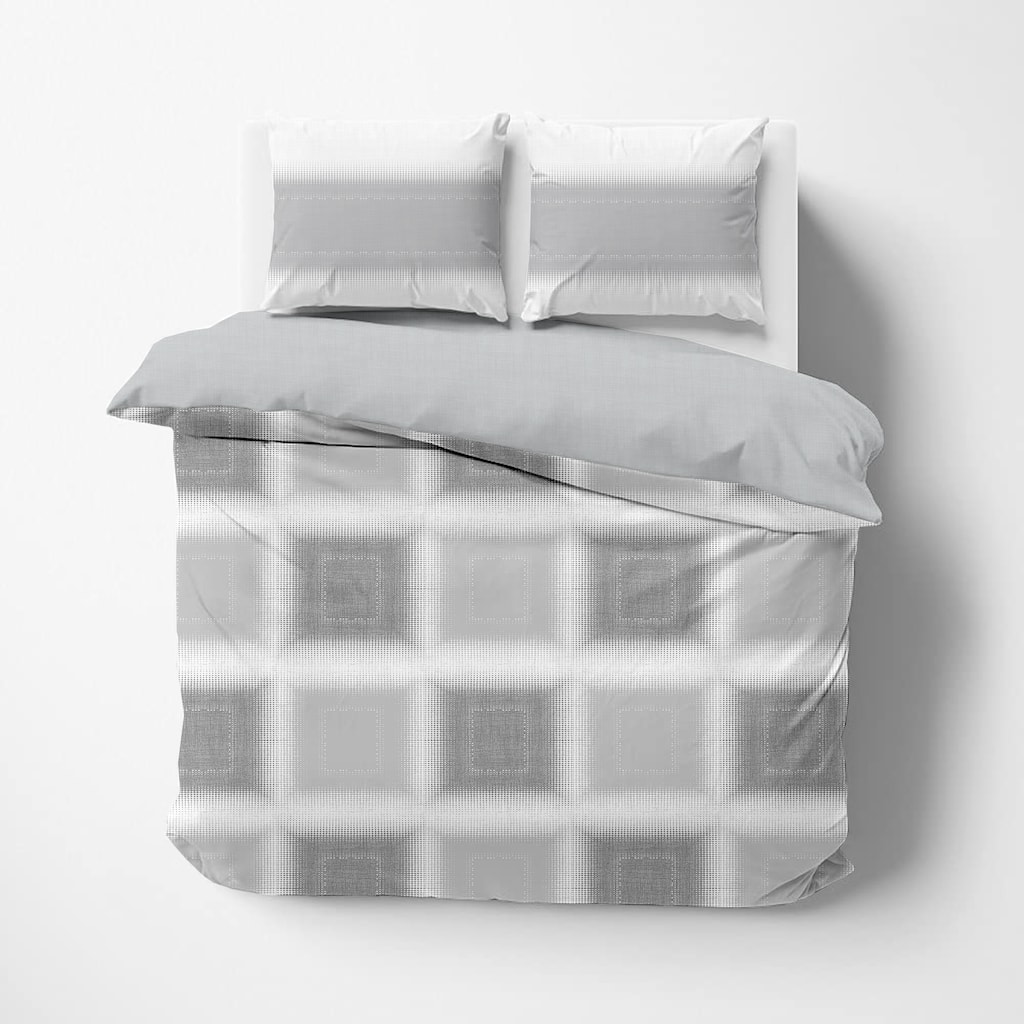 Delara GOTS Certified 100% Organic Cotton Damask Reversible Print Duvet Cover and Sham Set of 2