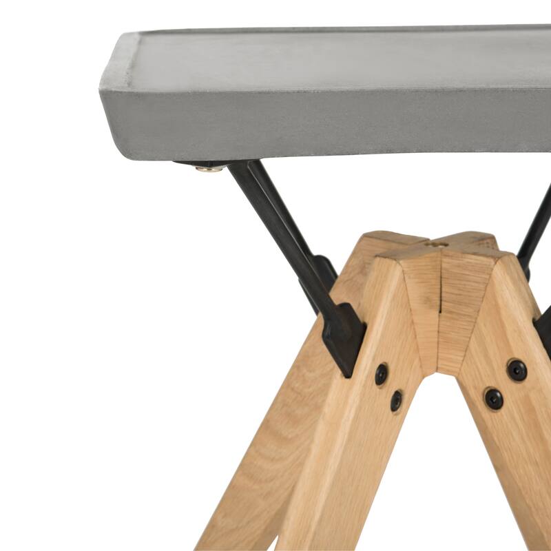 SAFAVIEH Outdoor Armance Modern Dark Grey Side Table - 18.1" x 18.1" x 19.7" - 18Wx18Dx20H