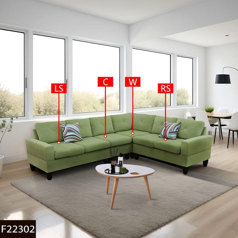 Contemporary 4-Piece L-Shaped Sectional Sofa Set