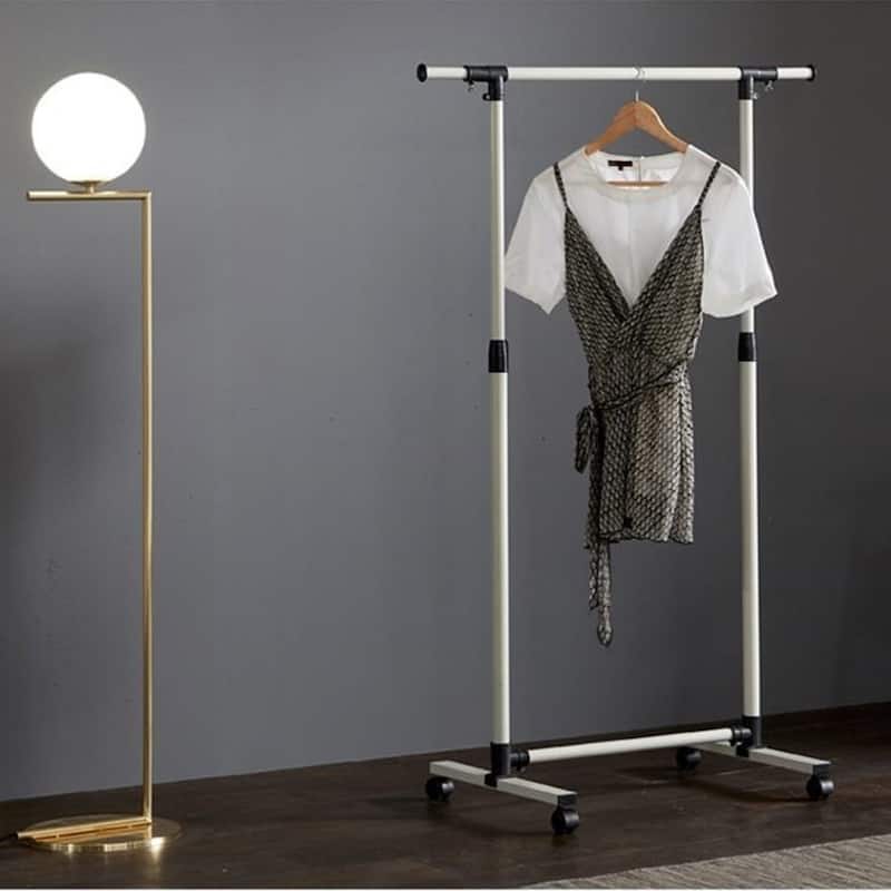 Short Clothing Racks for Hanging Clothes with Bottom Shelves and Wheels Heavy Duty Rolling Clothes Rack Kids Clothing Rack
