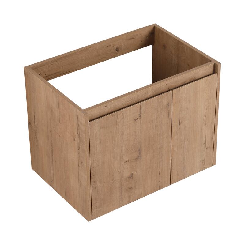 24-Inch Floating Bathroom Vanity with Thick Edge Resin Sink and Soft-Close Doors for Compact Spaces