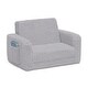 preview thumbnail 11 of 9, Cozee Flip-Out Sherpa 2-in-1 Convertible Chair to Lounger for Kids Grey