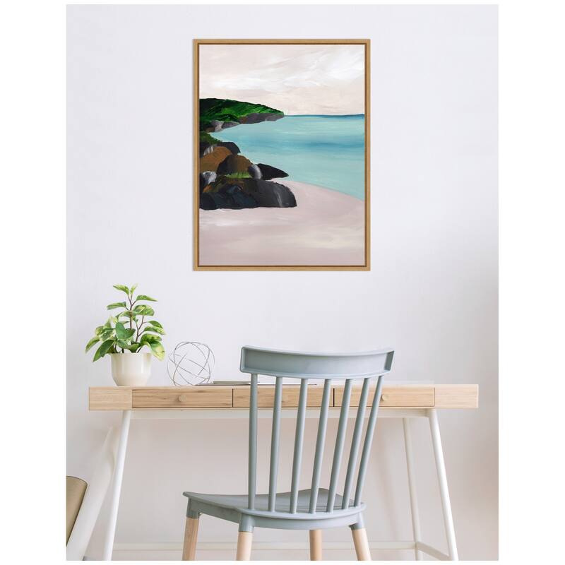 Kate and Laurel Sylvie Seascape Framed Canvas by Nikita Jariwala