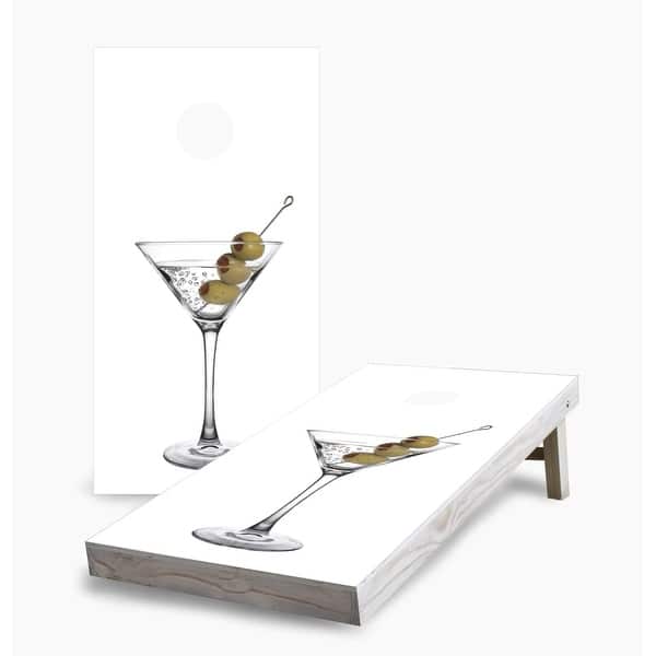 slide 2 of 7, Martini Cornhole Game (Choose Wraps or Boards) 2x4 Boards (24" x 48") - Include ALL Accessories