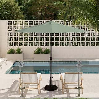 corsica patio umbrella tan olefin 9 x 7-ft 11' Foot Fade Resistant Olefin Aluminum Patio Umbrella Fiberglass Ribs