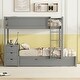 preview thumbnail 4 of 16, Twin-over-Twin Bunk Bed with Twin size Trundle, Storage and Desk,Multifunctional Bunk Bed with Storage