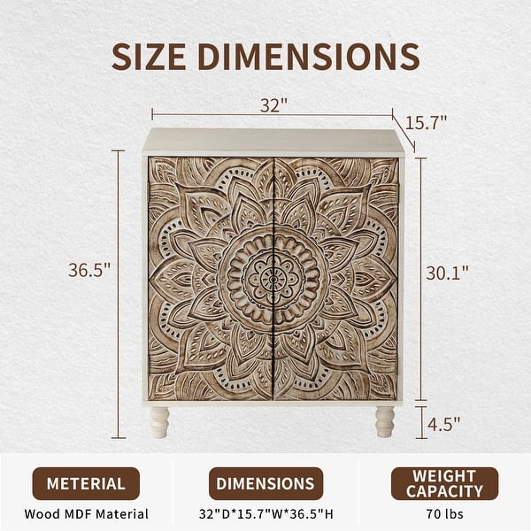 dimension image slide 0 of 3, COSIEST Vintage Sideboard Storage Cabinet and Buffet