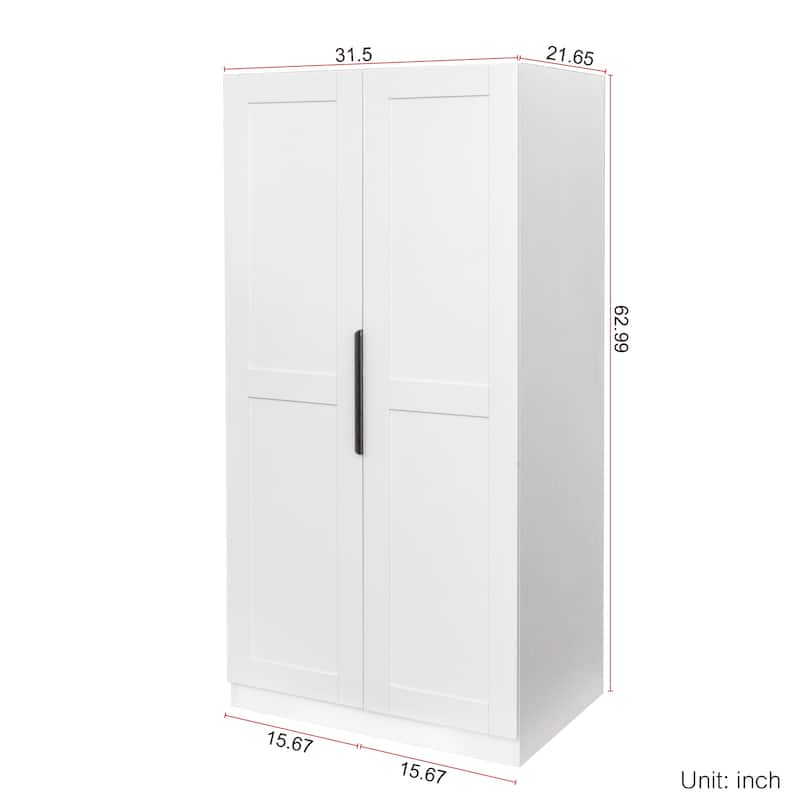 63" Freestanding Kitchen Pantry Storage Cabinet with Adjustable Shelves and Doors, Modern Buffet Cupboard Sideboard