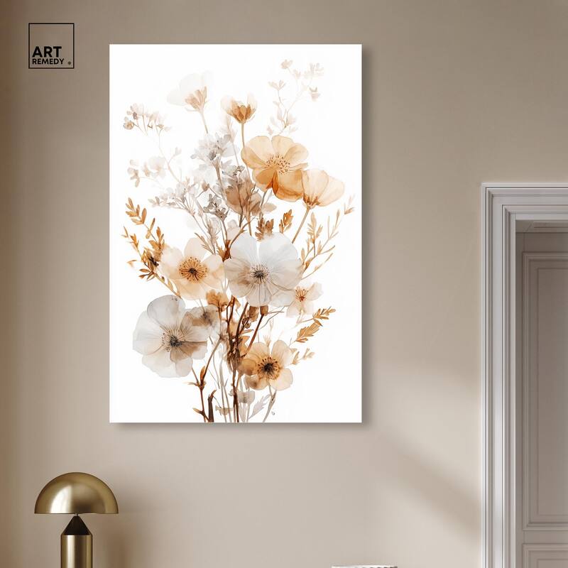 Parchment Petals Acrylic by Art Remedy, Ready to Hang
