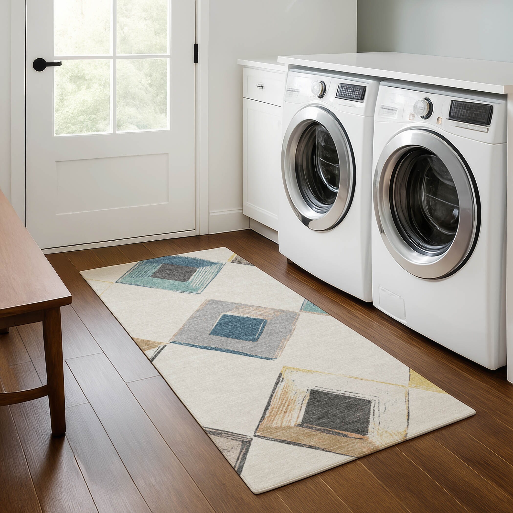 Premium Washable Super Soft Modern Diamond Mayfield Rug