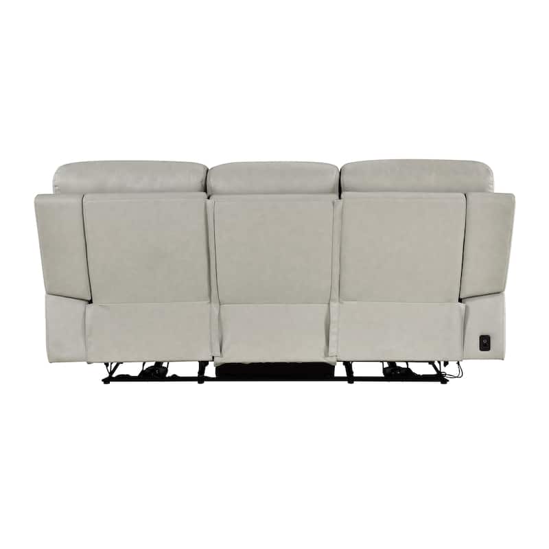 Vireo 87" Leather Power Double Reclining Sofa with Power Headrest
