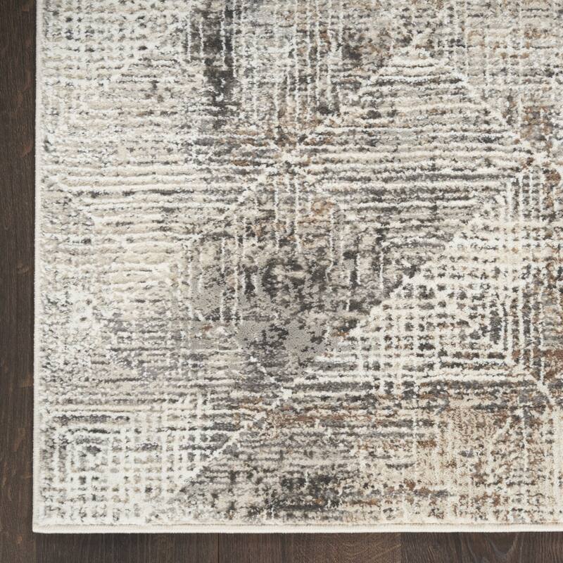 Power Loomed Abstract Modern Non Skid Stain Resistant Area Rug - 108' X '72' X '0.5