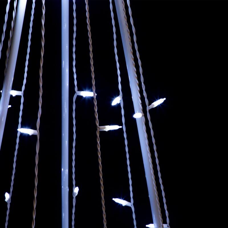 LED Lighted Cone Tree Outdoor Christmas Decoration - 5' - Pure White