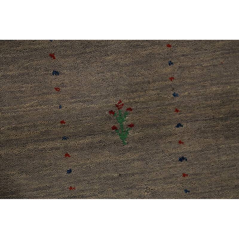 Gabbeh Oriental Area Rug Hand-Knotted Wool Carpet - 8'0" x 9'11"