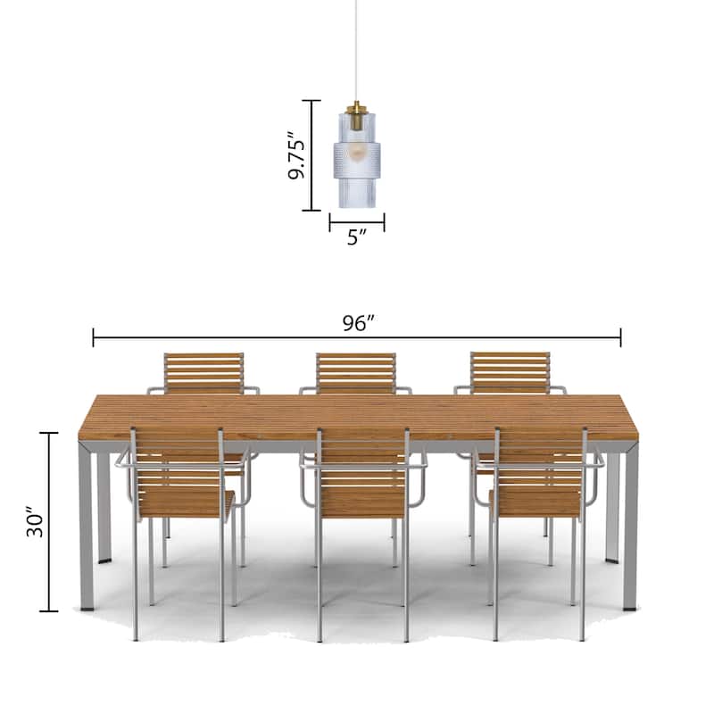 Gladstone River of Goods Glass and Metal Pillar Shade Pendant Light